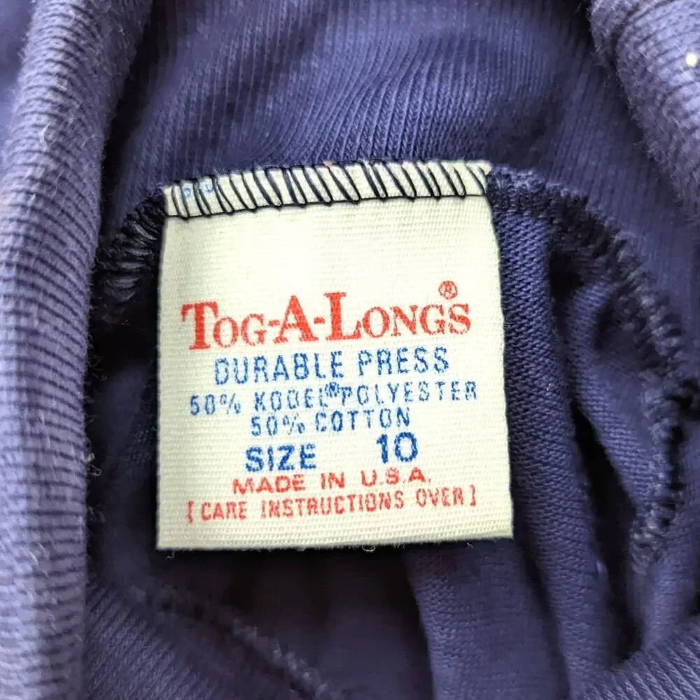 Vintage Tog-a-longs Turtleneck Boys Size 6X Navy Shirt Long Sleeve